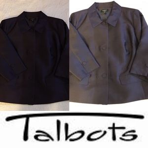 NWT TALBOTS silk duponi eggplant jacket 22WP